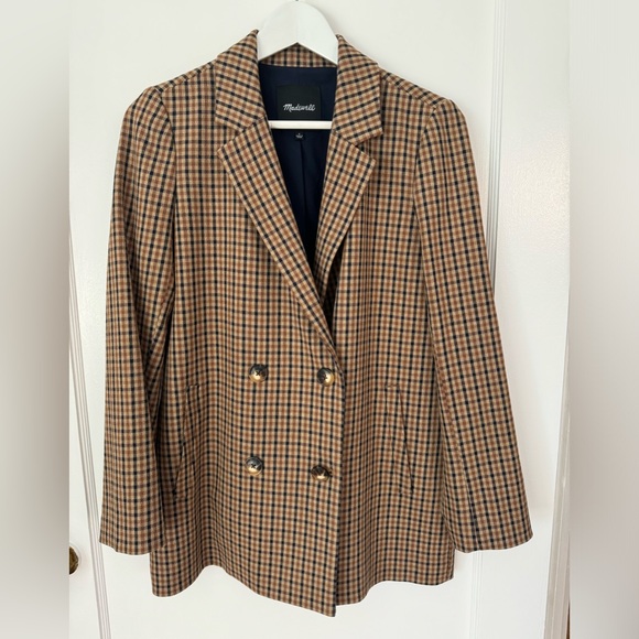 Madewell Caldwell Double Breasted Blazer in Desert Check - Picture 6 of 9